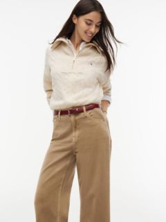 High-Rise Garment-Dyed Wide Leg Jean — Camel 5