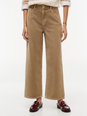 High-Rise Garment-Dyed Wide Leg Jean, Camel