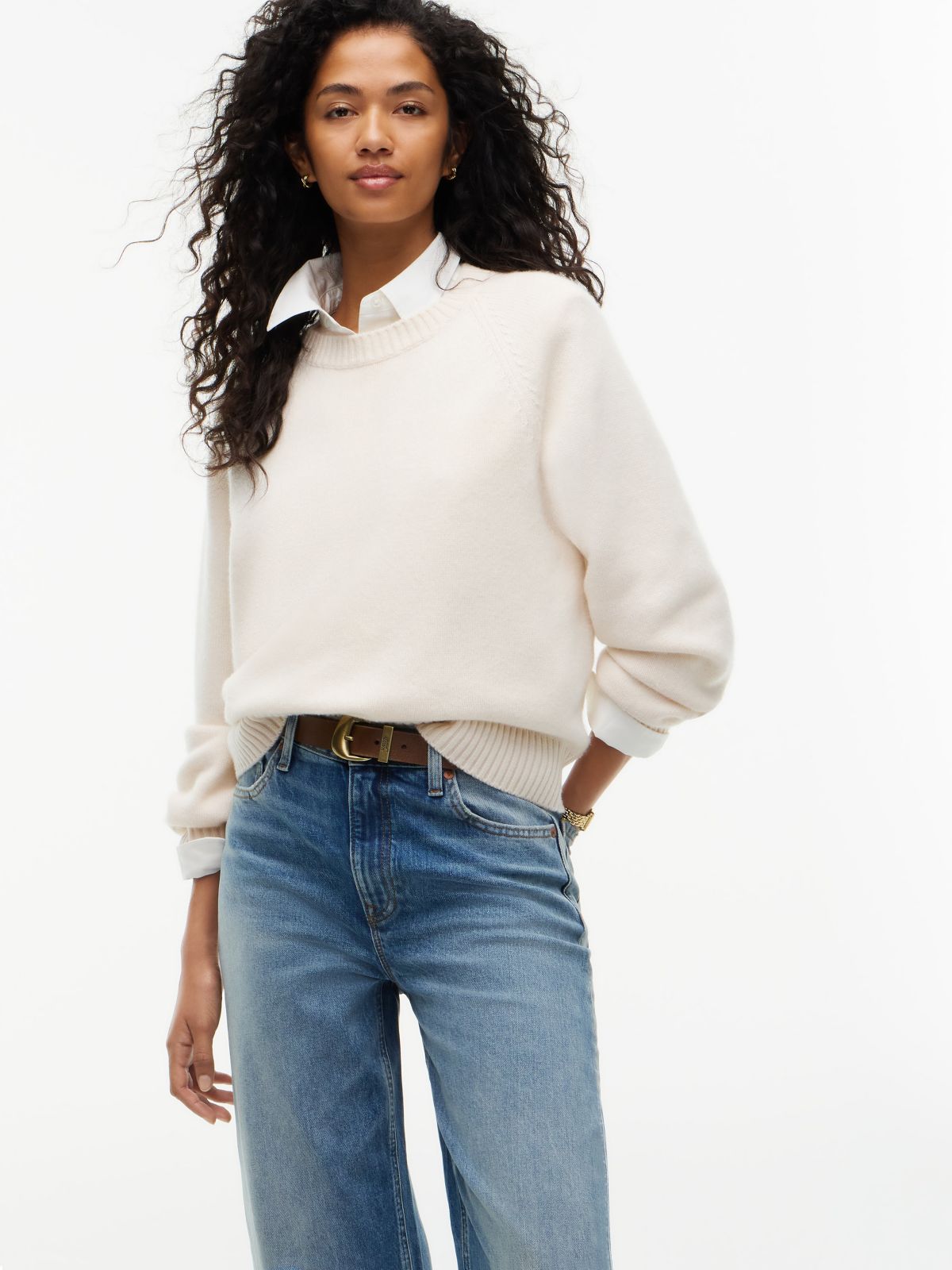 Stretch High-Rise Barrel Jean — Medium Wash