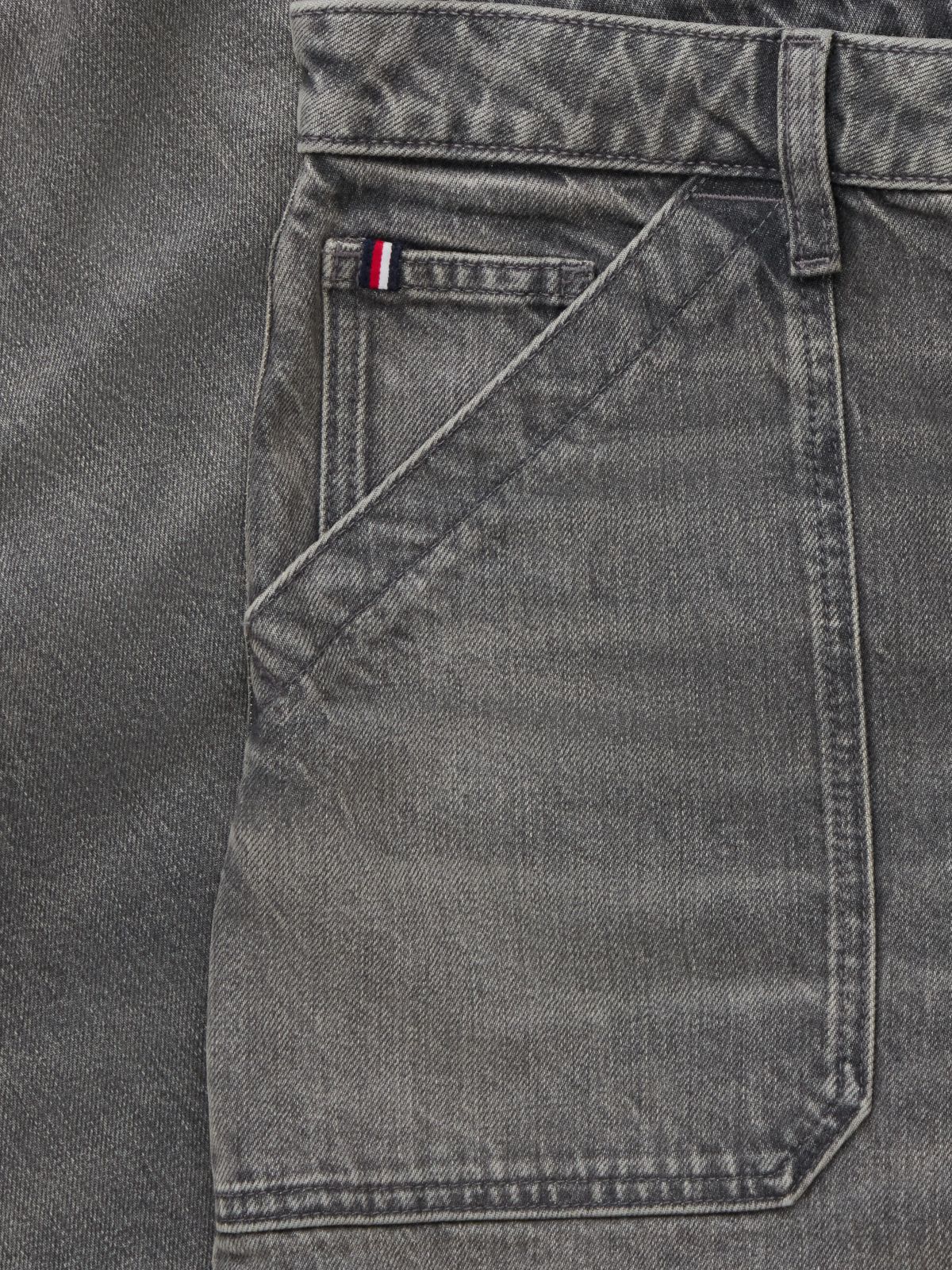 Stretch High-Rise Barrel Jean — Washed Grey