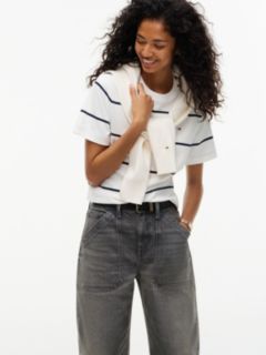 Stretch High-Rise Barrel Jean — Washed Grey 5