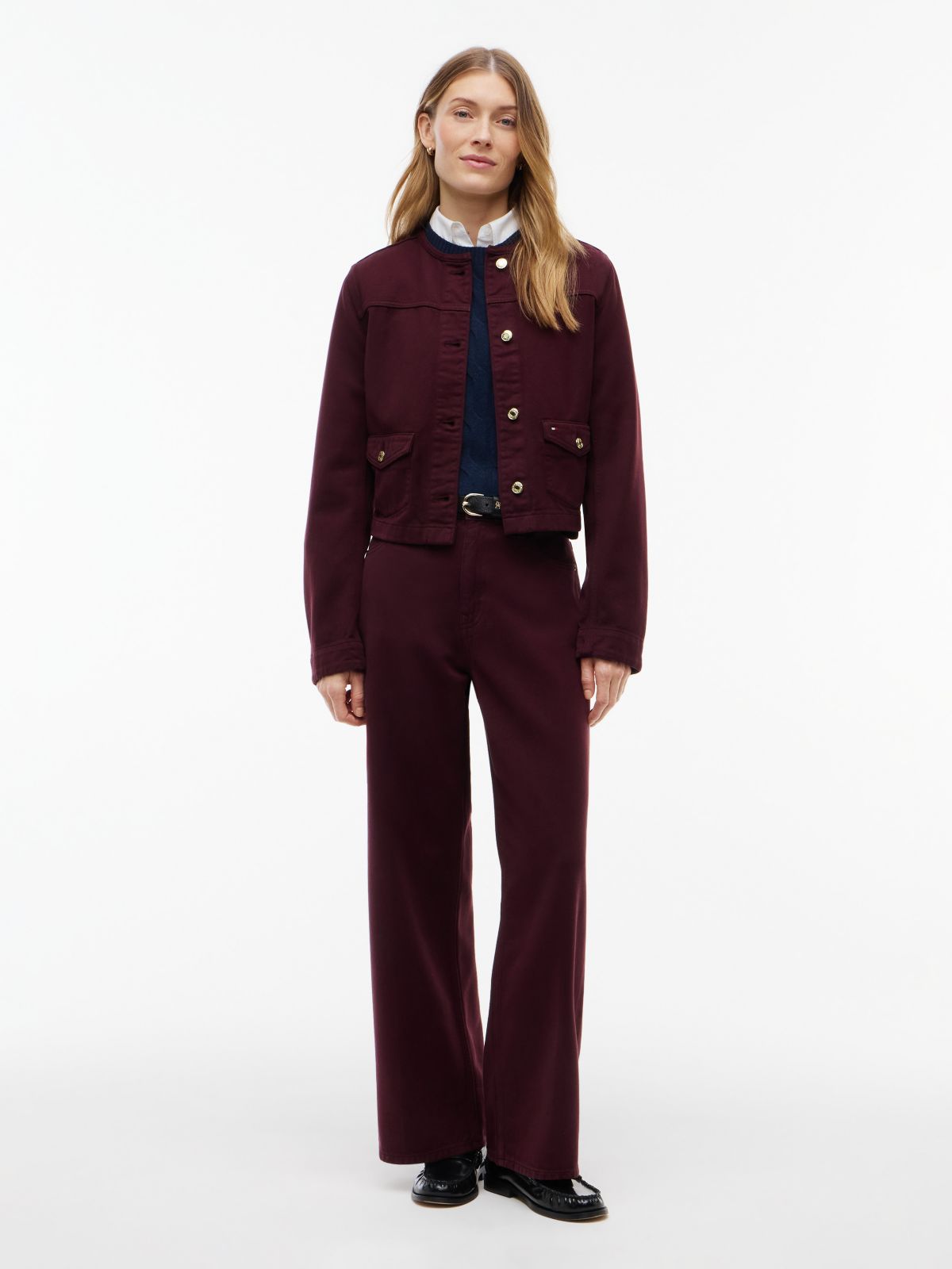 Denim Lady Jacket — Burgundy