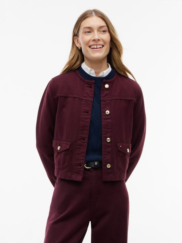 Denim Lady Jacket — Burgundy
