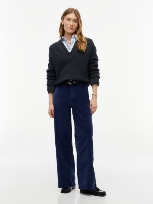 Женские брюки Tommy Hilfiger Stretch Corduroy Wide Leg Pant, цвет: Карбоновый тёмно-синий — фото 2