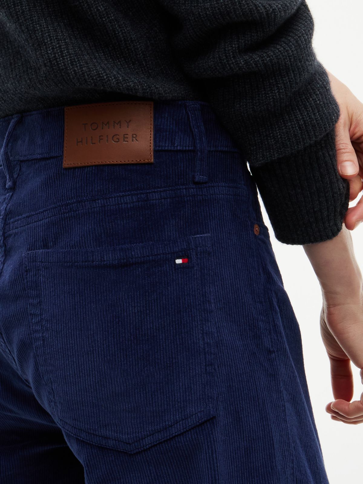 Stretch Corduroy Wide Leg Pant — Carbon Navy
