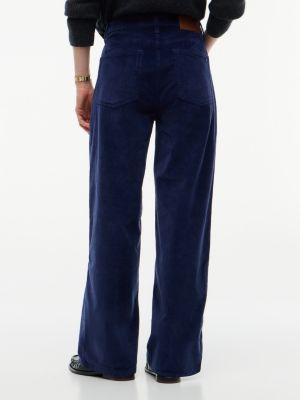 Женские брюки Tommy Hilfiger Stretch Corduroy Wide Leg Pant, цвет: Карбоновый тёмно-синий — фото 4