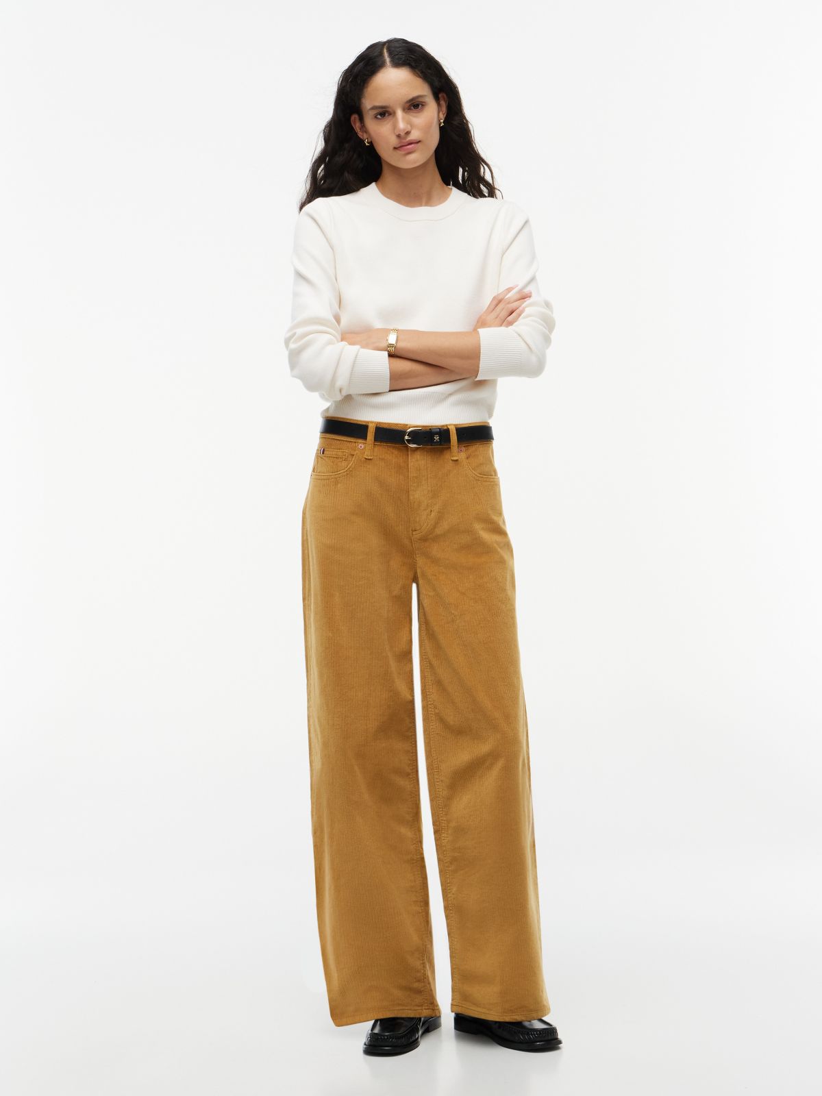Stretch Corduroy Wide Leg Pant — Vintage Brass
