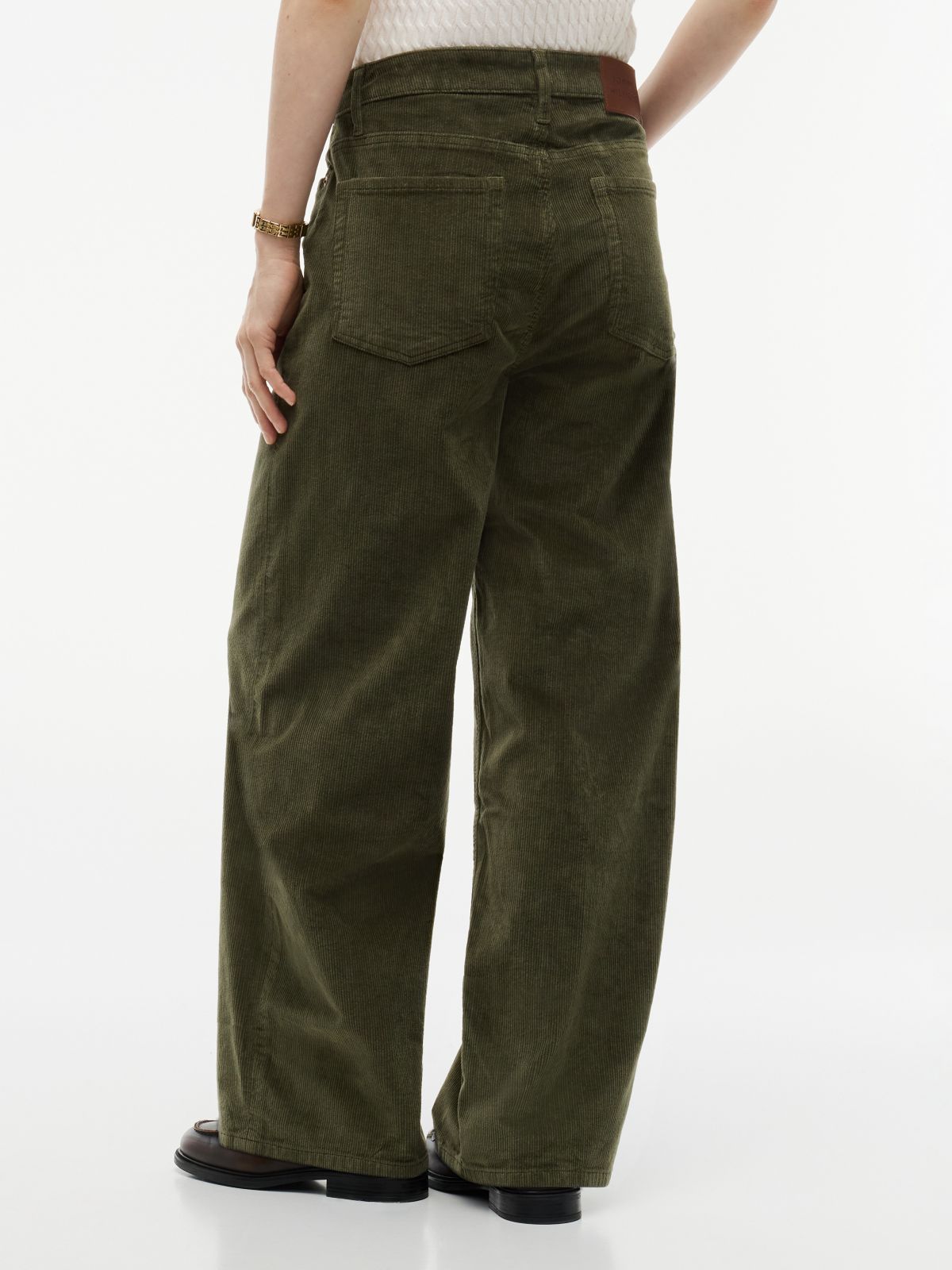 Stretch Corduroy Wide Leg Pant — Huntsman Green