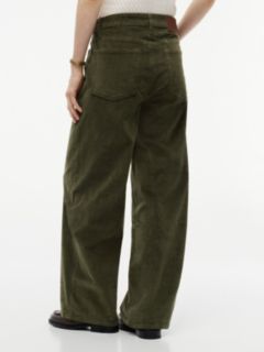 Stretch Corduroy Wide Leg Pant — Huntsman Green 4
