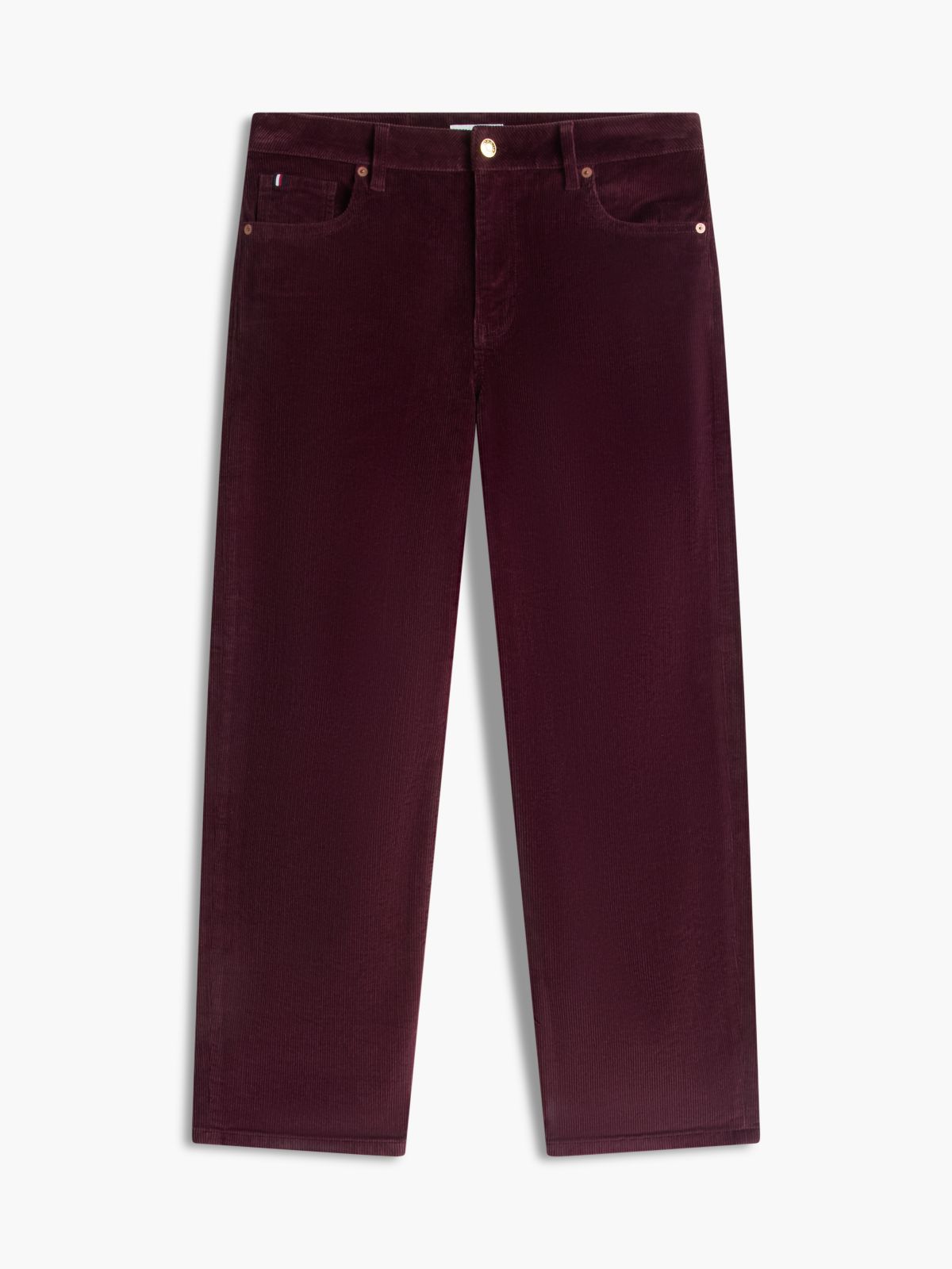 Stretch Corduroy Wide Leg Pant — Deep Burgundy
