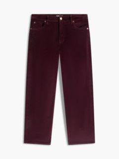 Stretch Corduroy Wide Leg Pant — Deep Burgundy 5