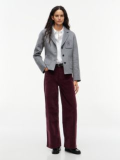 Stretch Corduroy Wide Leg Pant — Deep Burgundy 2