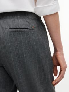 Tapered Drawstring Jogger Pant — Light Grey Pinstripe 3