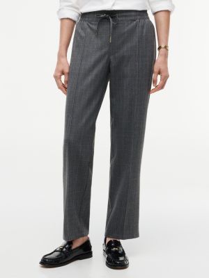 Tapered Drawstring Jogger Pant, Light Grey Pinstripe