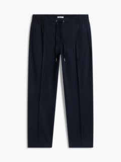 Tapered Drawstring Jogger Pant — Navy Pinstripe 5