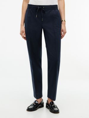 Tapered Drawstring Jogger Pant, Navy Pinstripe