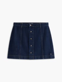 Button-Front Denim Mini Skirt — Rinse 5