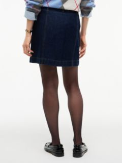 Button-Front Denim Mini Skirt — Rinse 4