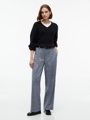 Женские брюки Tommy Hilfiger Glen Plaid Wide Leg Stretch Pant, цвет: Синий — фото 2