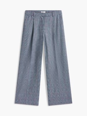 Женские брюки Tommy Hilfiger Glen Plaid Wide Leg Stretch Pant, цвет: Синий — фото 5