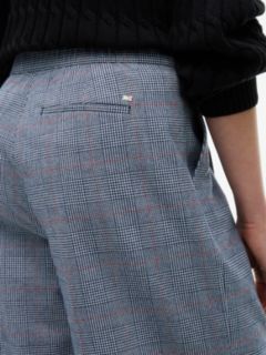 Glen Plaid Wide Leg Stretch Pant — Blue 3