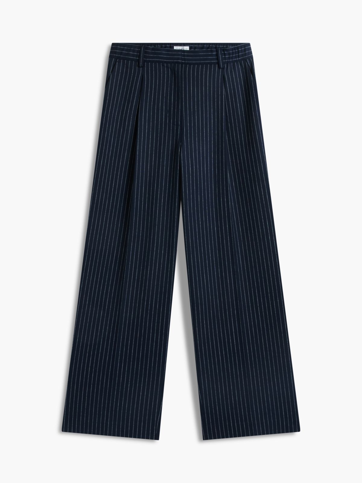 Striped Wide Leg Stretch Pant — Blue Stripe