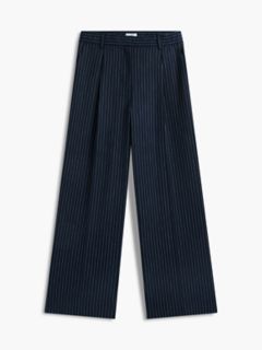 Striped Wide Leg Stretch Pant — Blue Stripe 5