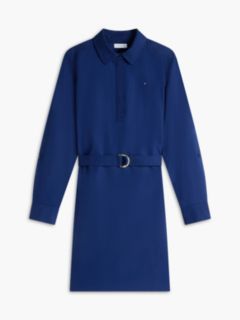 Belted Oxford Shirtdress — Preppy Navy 6