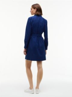 Belted Oxford Shirtdress — Preppy Navy 5