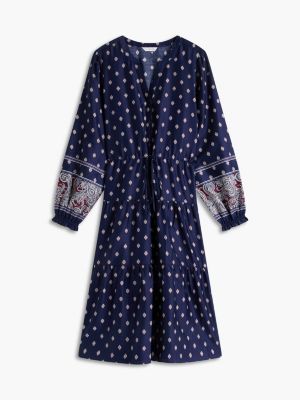 Женские платья Tommy Hilfiger Foulard Print Sateen Tiered Midi Dress — фото 5