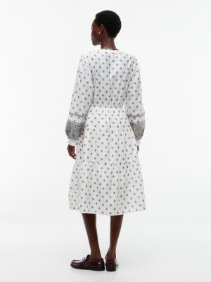 Женское платье Tommy Hilfiger Foulard Print Sateen Tiered Midi, цвет: Белый — фото 4
