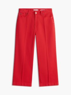 High-Rise Cropped Wide Leg Jean — Primary Red 5