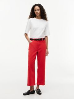High-Rise Cropped Wide Leg Jean — Primary Red 2