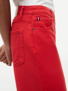 High-Rise Cropped Wide Leg Jean — Primary Red 3