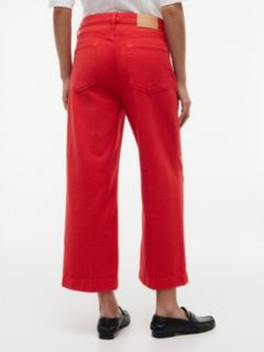 High-Rise Cropped Wide Leg Jean — Primary Red 4