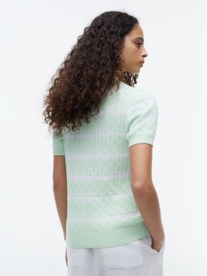 Striped Cable Knit Sweater Polo | Tommy Hilfiger