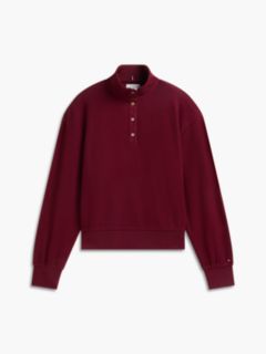 Long-Sleeve Waffled Henley — Burgundy 5