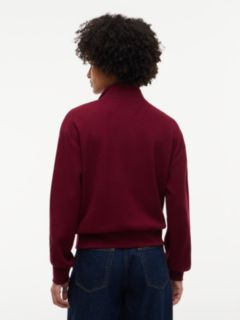 Long-Sleeve Waffled Henley — Burgundy 4