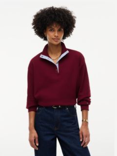 Long-Sleeve Waffled Henley — Burgundy 1
