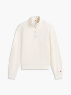 Long-Sleeve Waffled Henley — Rich Cream 5