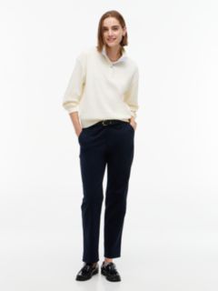 Long-Sleeve Waffled Henley — Rich Cream 2