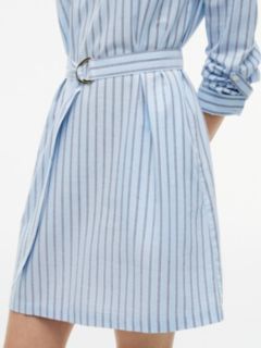 Belted Striped Oxford Shirtdress — Powdery Blue 3