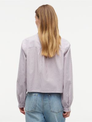 Женская рубашка Tommy Hilfiger Ruffle Trim Cropped Oxford, цвет: Бордовый — фото 4