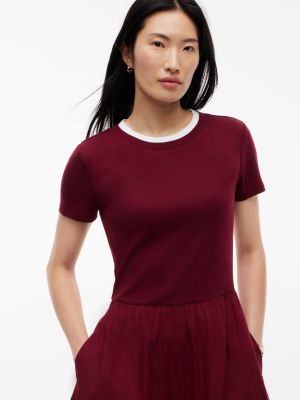 Женские платья Tommy Hilfiger Mixed-Media T-Shirt Midi Dress — фото 2