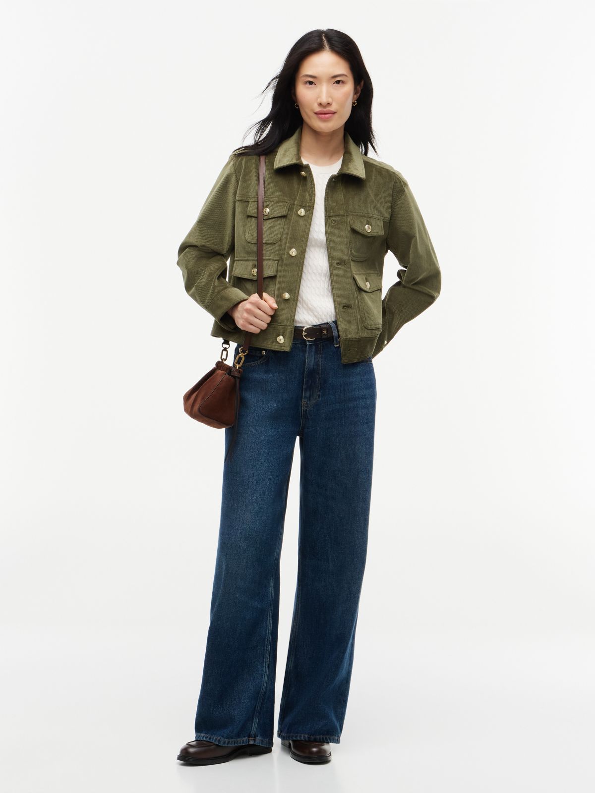 Stretch Corduroy Utility Jacket — Huntsman Green