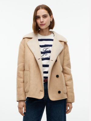 Женское пальто Tommy Hilfiger Faux Shearling, цвет: Верблюжий — фото 1