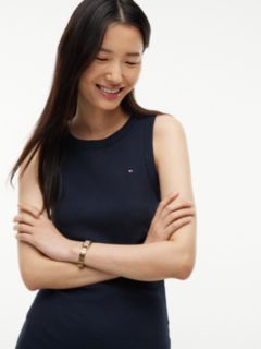 Rib-Knit Tank Dress — Navy Blue 2
