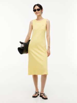 Rib-Knit Tank Dress, Citronella