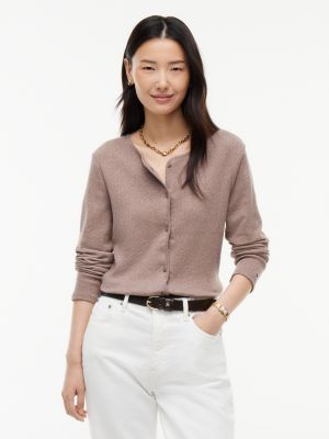 Pointelle Cardigan T-Shirt, Beige