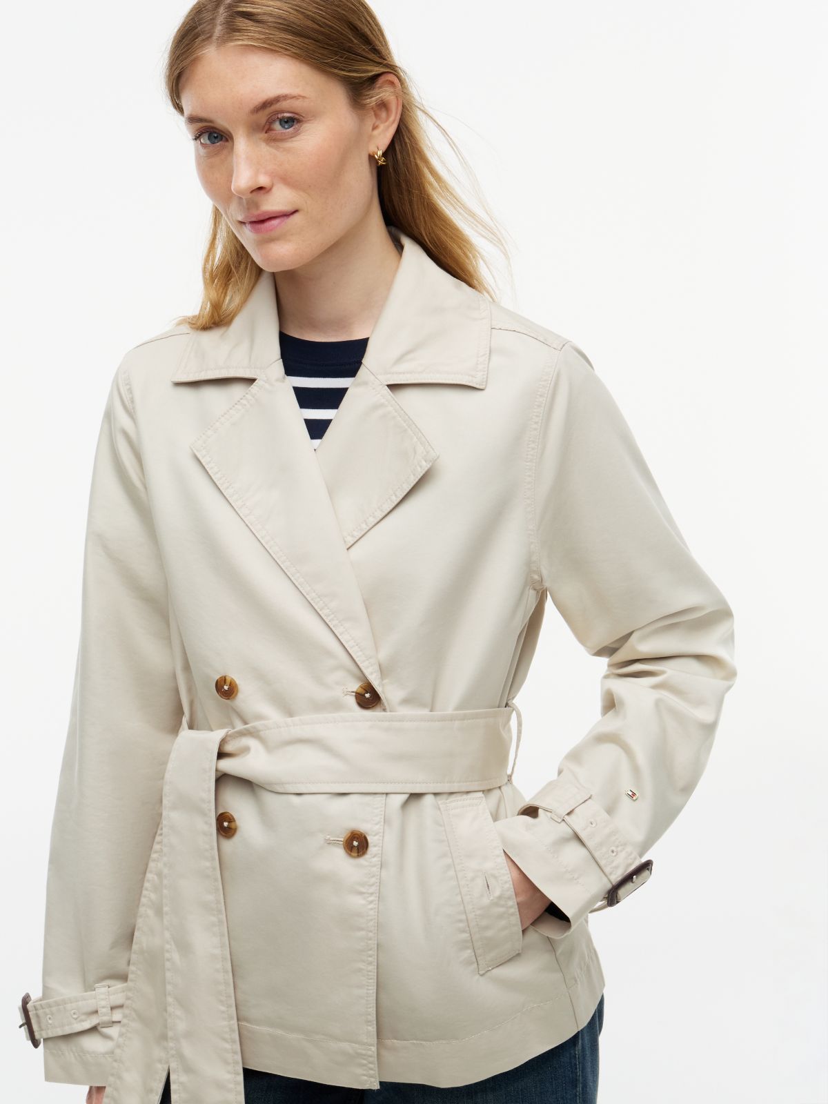 Water-Repellent Cropped Trench Coat — Casablanca